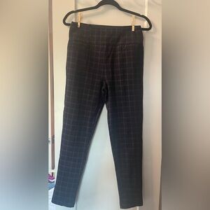 Navy Blue plaid Betabrand power down pants M